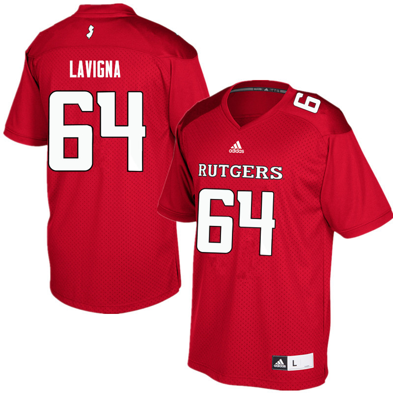 Men #64 Jason Lavigna Rutgers Scarlet Knights College Football Jerseys Sale-Red
